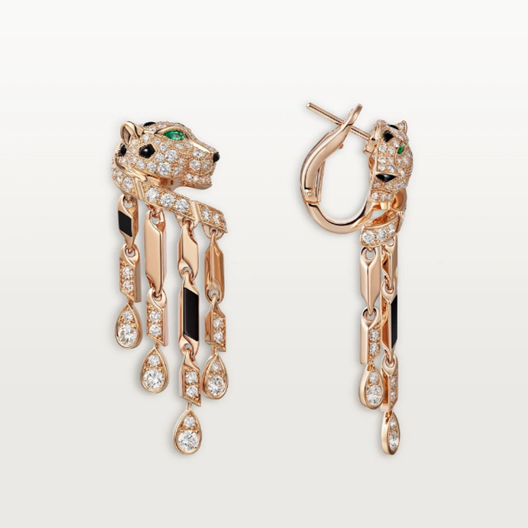 Panther-Rose-Ohrringe