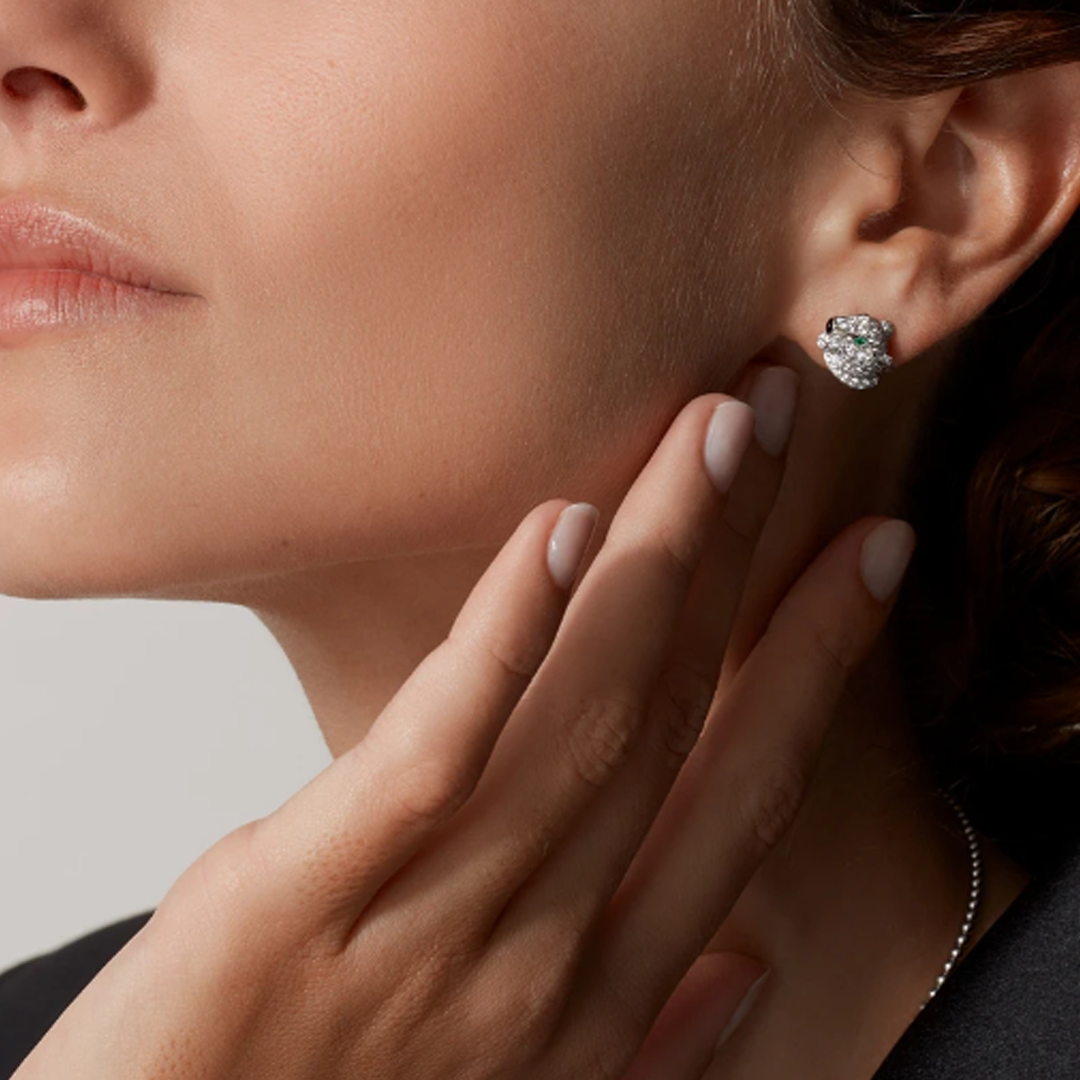 Panther-Bernstein-Ohrringe