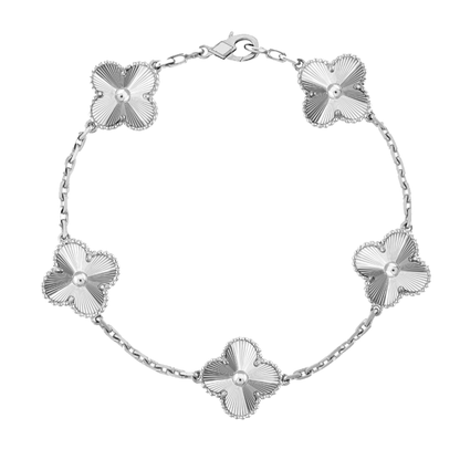 Bernsteinarmband - Silber / Muster