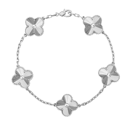 Bernsteinarmband - Silber / Muster