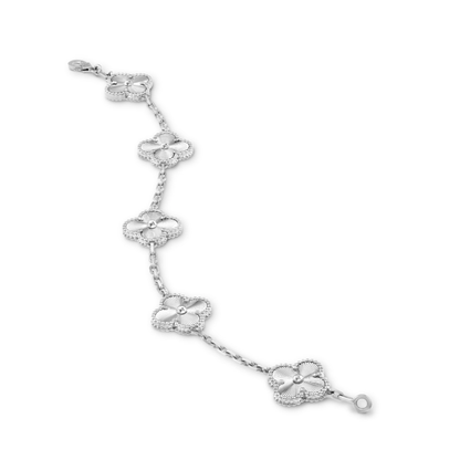 Bernsteinarmband - Silber / Muster