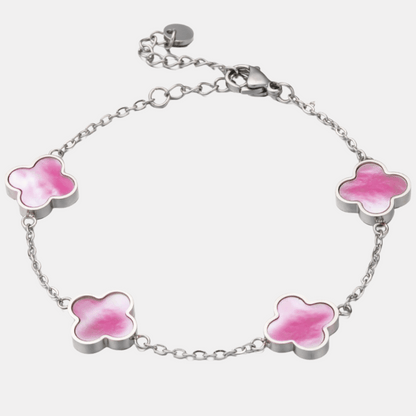 Rosa Kleeblatt-Armband 