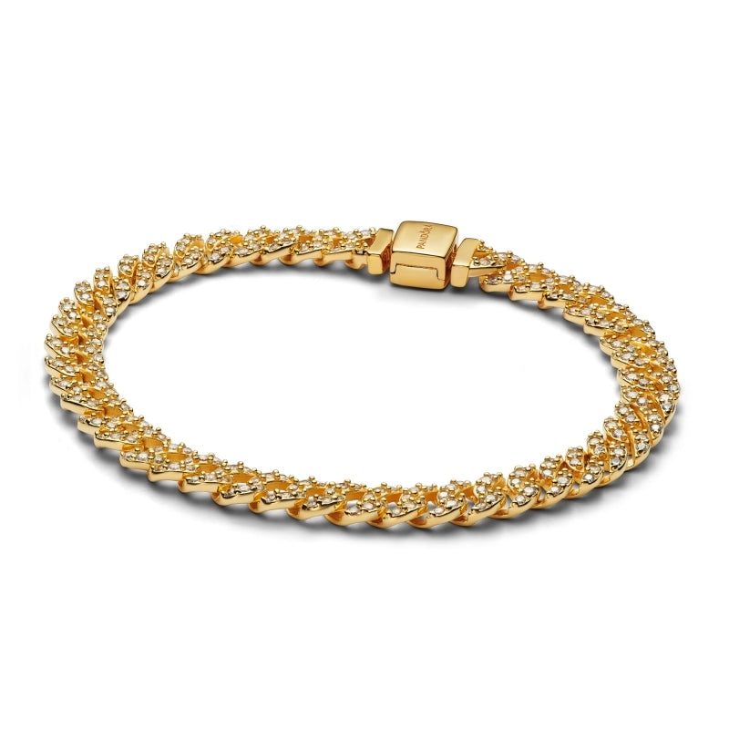 Goldenes Ayra Timeless Pavé-Kettenarmband