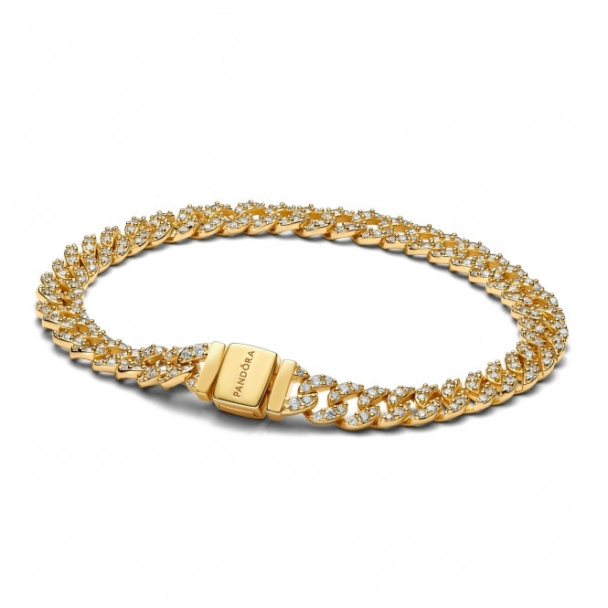 Goldenes Ayra Timeless Pavé-Kettenarmband