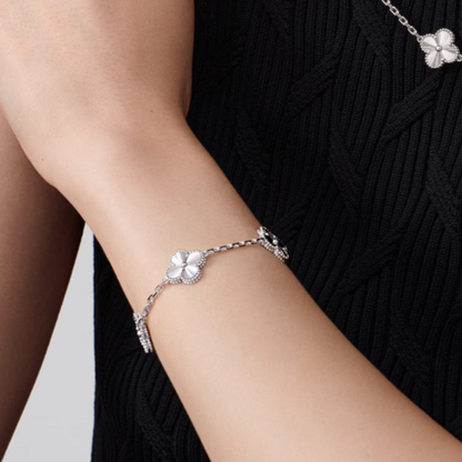 Bernsteinarmband - Silber / Muster